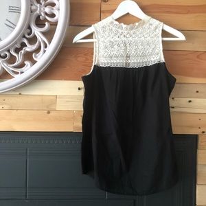 Zara Sleeveless Lace Cotton Top